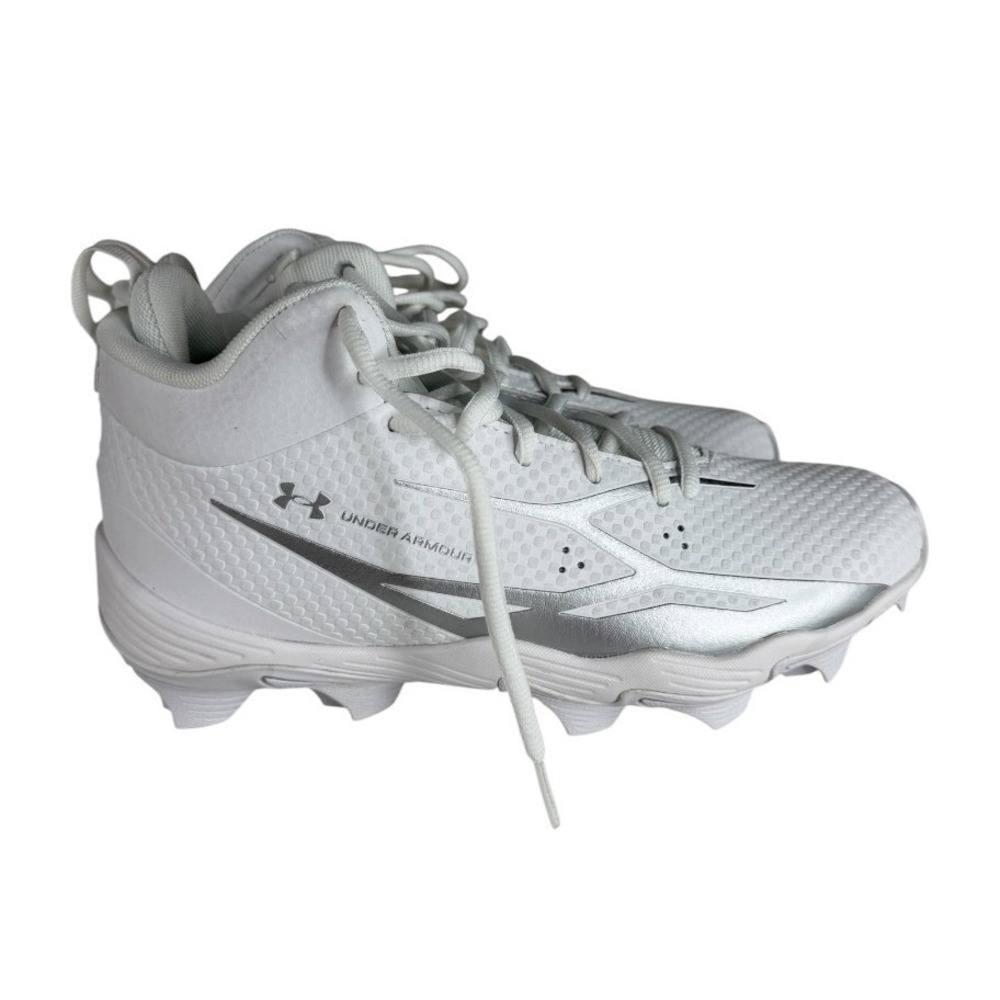 New Under Armour UA Sportlight Hammer JR White Football Cleats Size 5.5Y